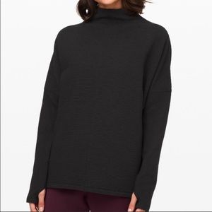 lululemon athletica Black Ribbed Cowl Neck Sweater